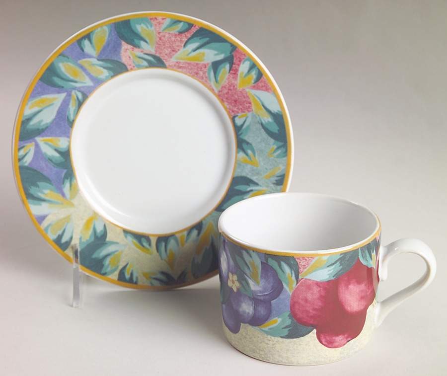 Fruit Sorbet Flat Cup & Saucer Set by International-1