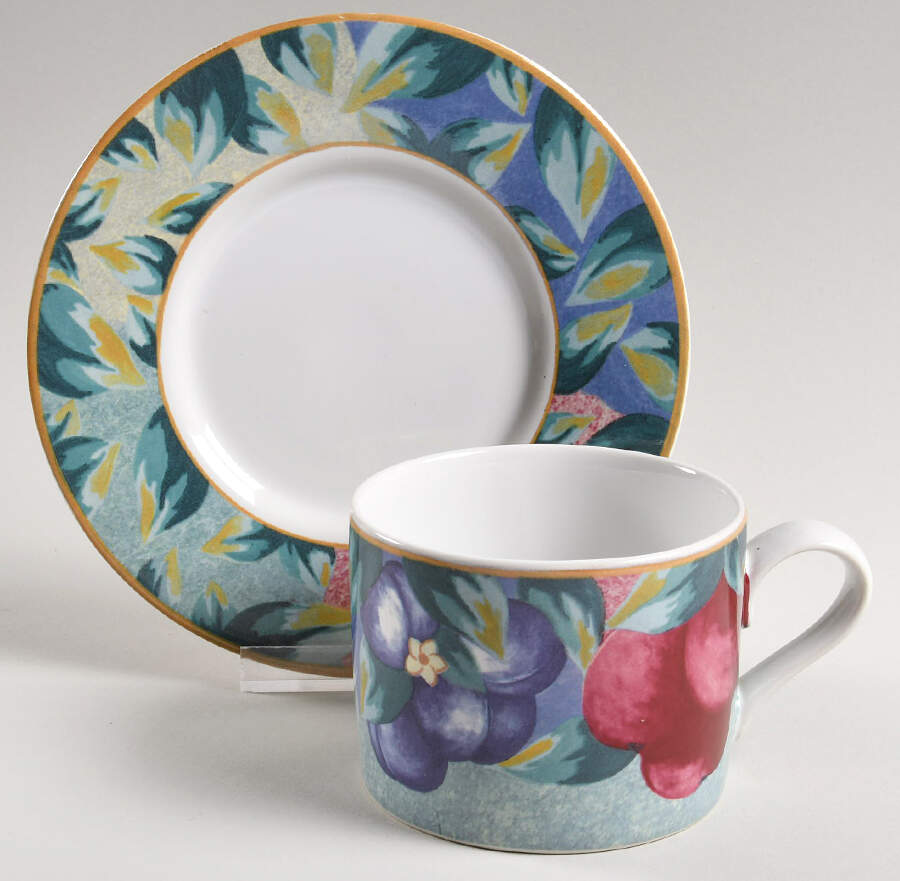 Fruit Sorbet Flat Cup & Saucer Set by International-1