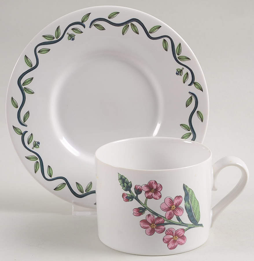 Garden Path Flat Cup & Saucer Set by International-1