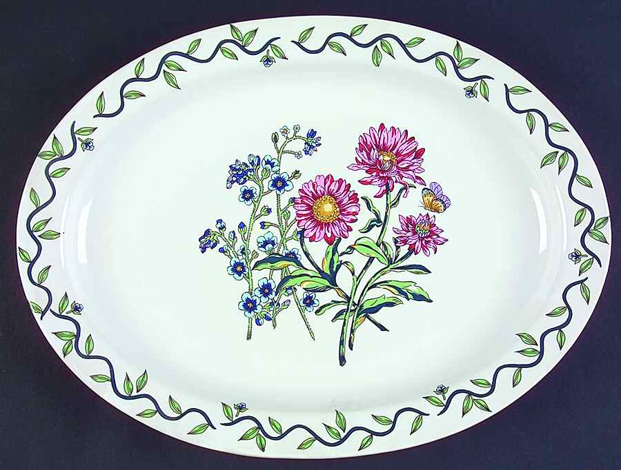 Garden Path 13" Oval Serving Platter by International-1