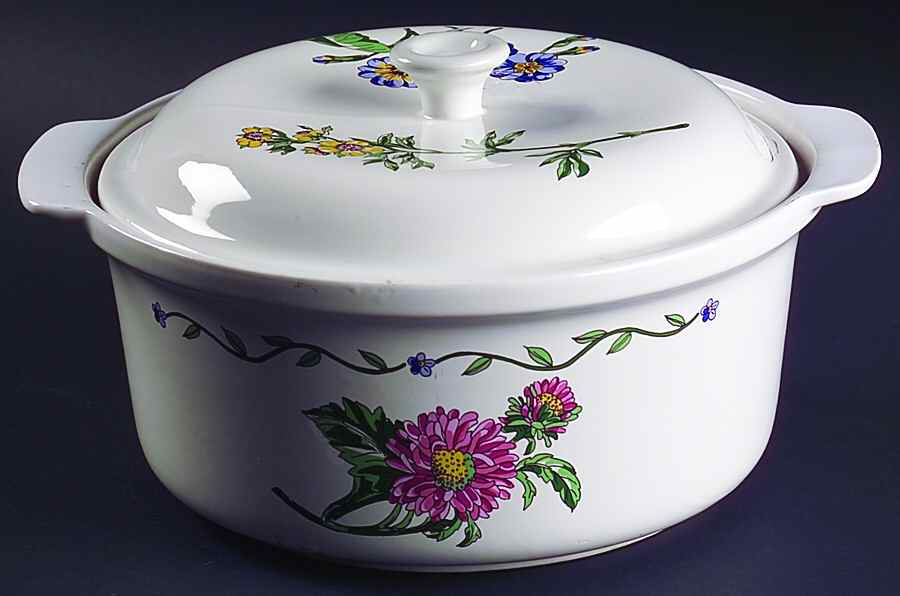 Garden Path 2 Qt Round Covered Casserole by International-1