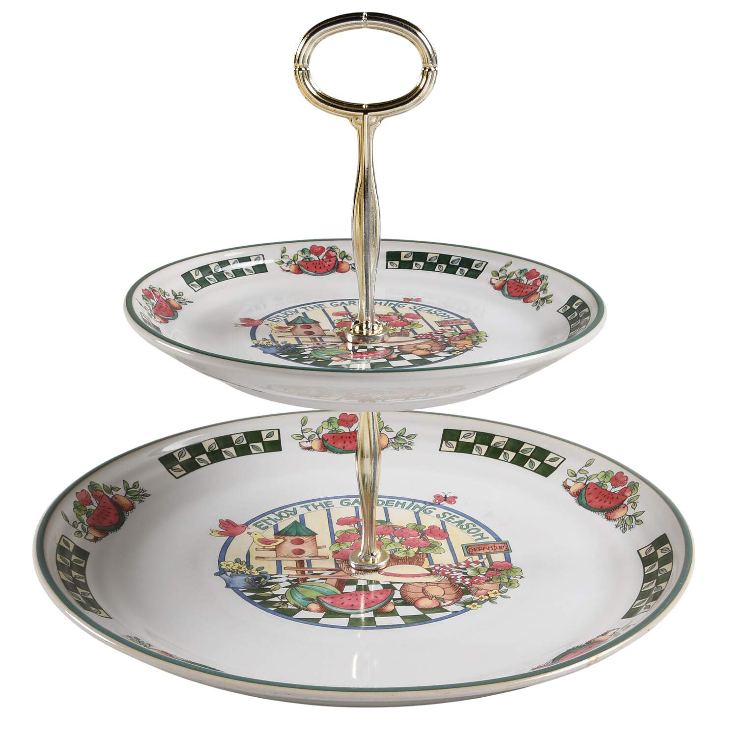 Gardening Season 6 5/8"-10"  2 Tiered Serving Tray (Dp, Sp) HC by International-1