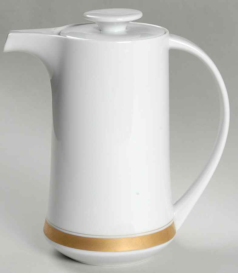 Golden Elegance White Coffee Pot & Lid by International-1