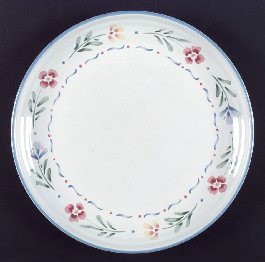 Greta (Coupe, Blue Trim) Dinner Plate by International-1
