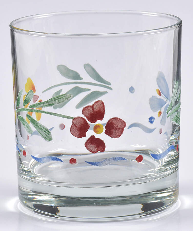 Greta (Coupe, Blue Trim) 8 Oz Glassware Old Fashioned by International-1
