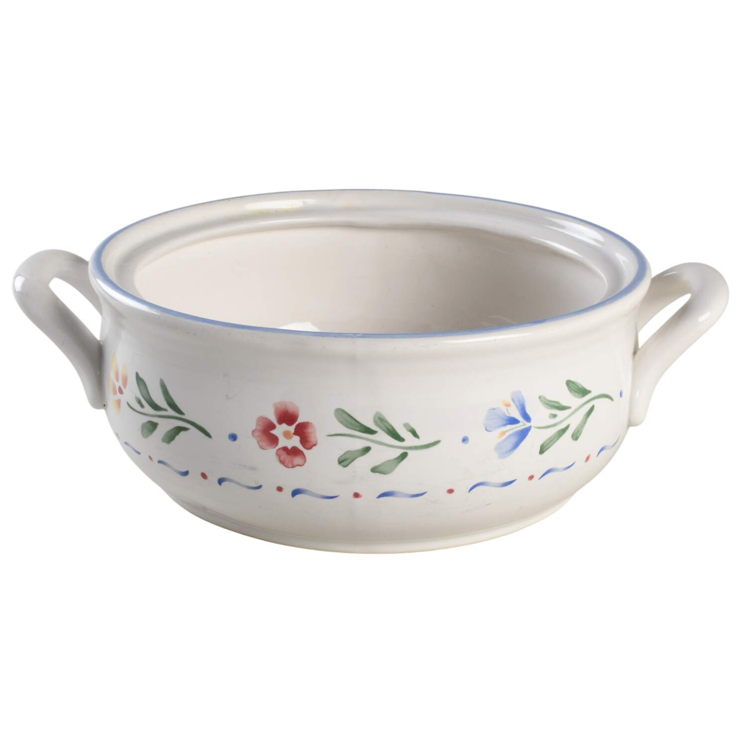Greta (Coupe, Blue Trim) Round Vegetable No Lid by International-1