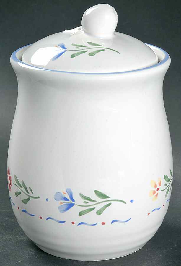 Greta (Coupe, Blue Trim) Medium Canister & Lid by International-1