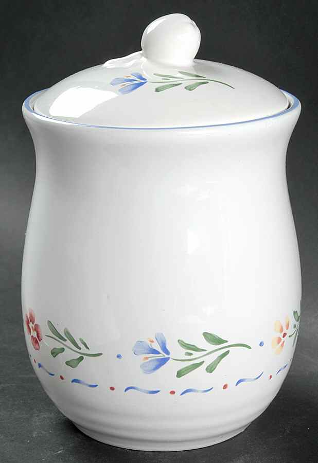 Greta (Coupe, Blue Trim) Large Canister & Lid by International-1
