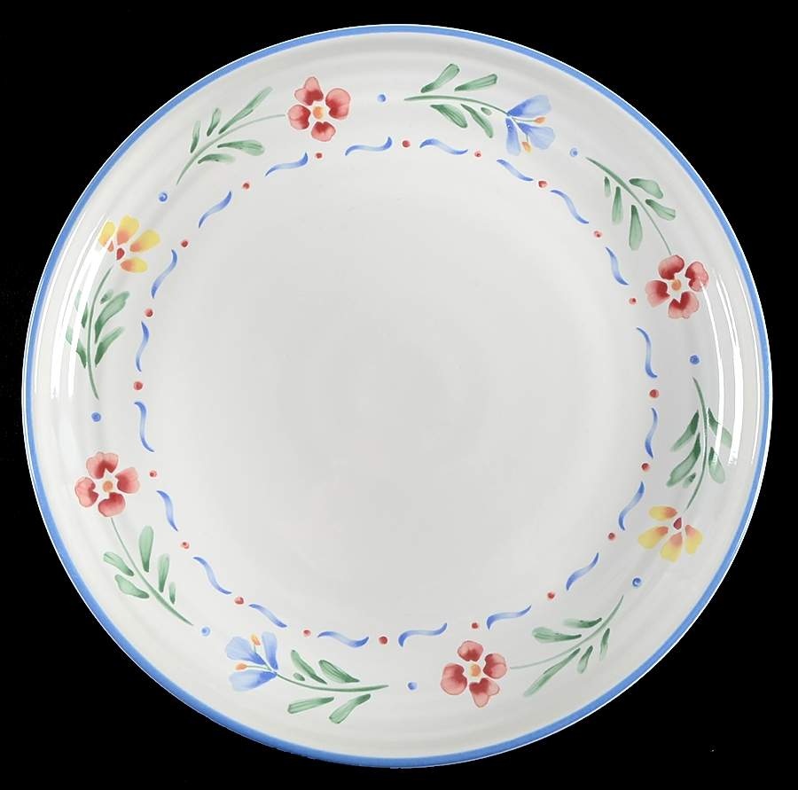 Greta (Coupe, Blue Trim) 12" Chop Plate (Round Platter) by International-1