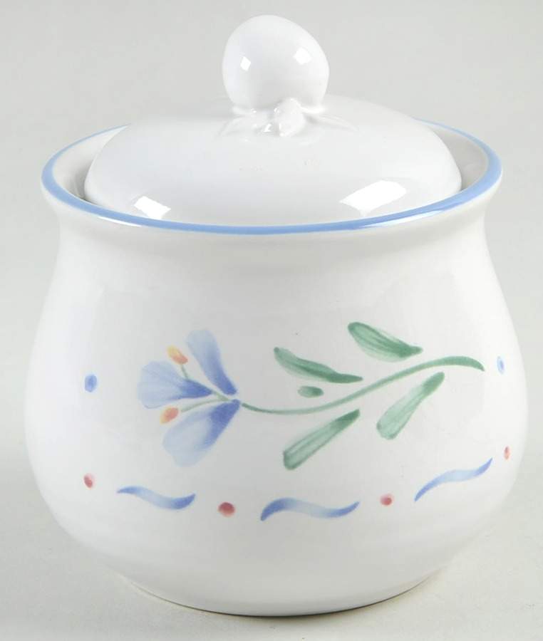 Greta (Coupe, Blue Trim) Sugar Bowl & Lid by International-1