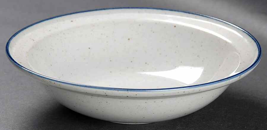 Hampton Grey and Blue Rim Cereal Bowl by International-1