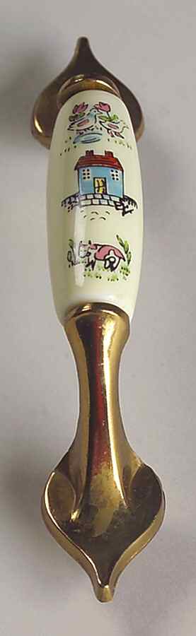 Heartland Ceramic on Brass Cabinet Pull by International-1