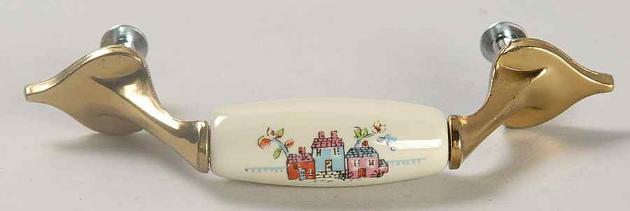 Heartland Ceramic on Brass Drawer Pull by International-1