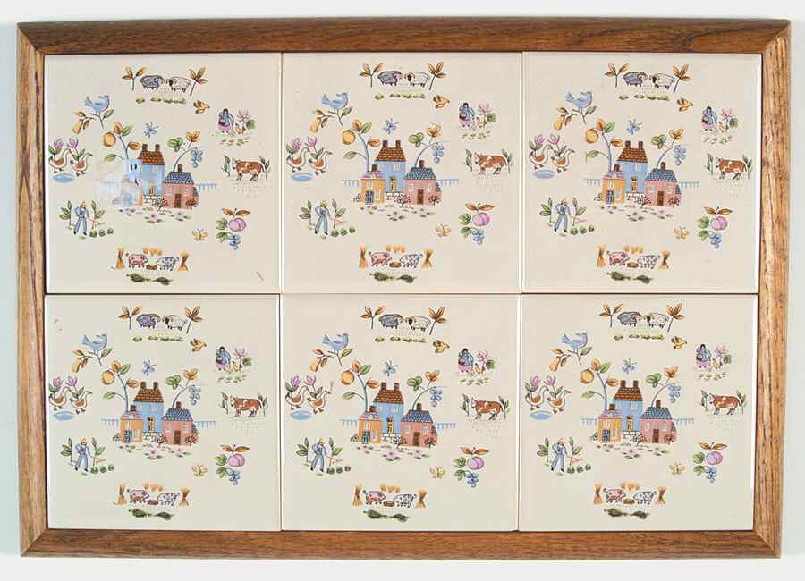 Heartland Rectangular Wood Tray with Tile Insert by International-1