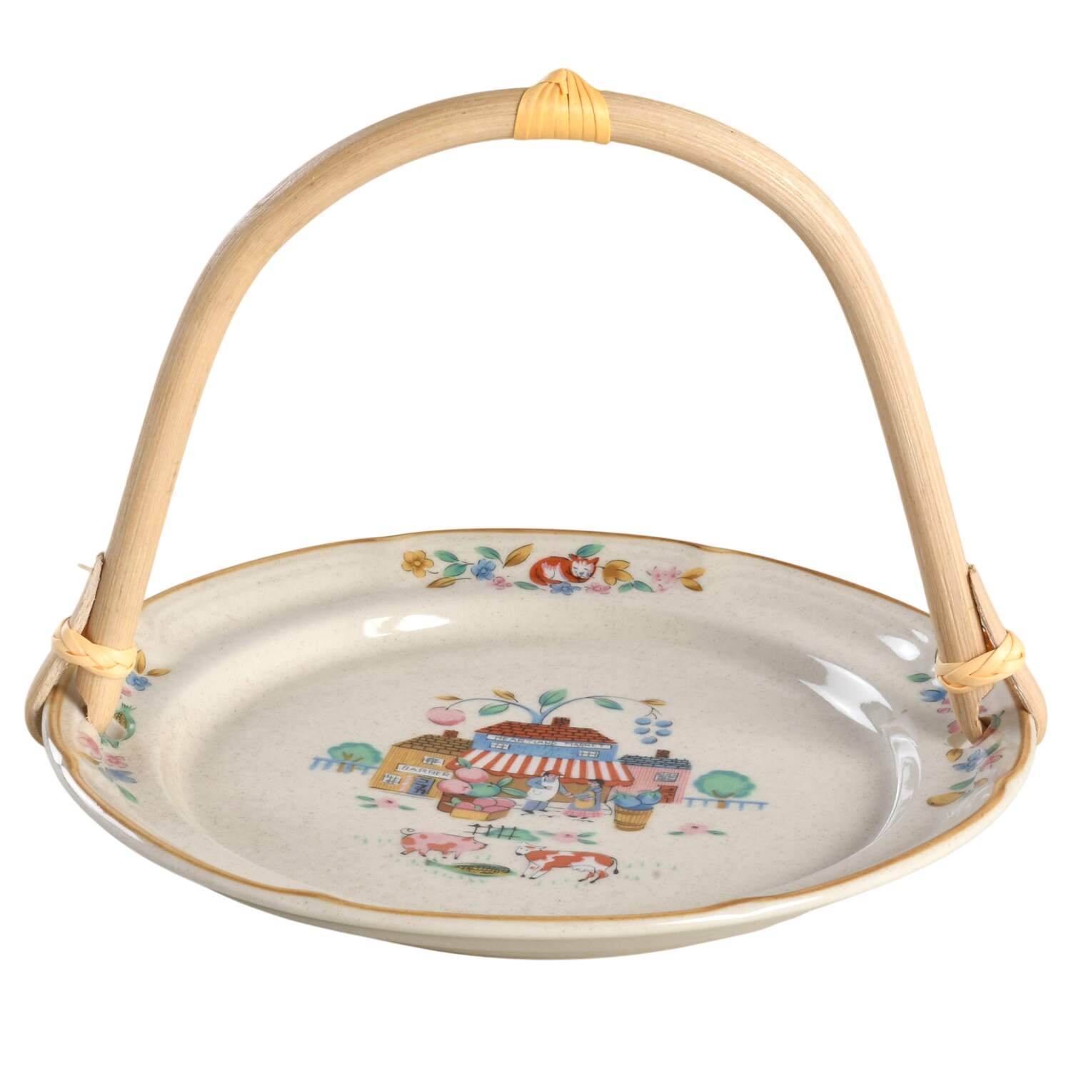 Heartland Village 5 3/8"-5 5/8" Bamboo Handled Serving Plate  HC by International-1