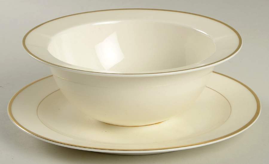 High Point (Ivory Background) Gravy Boat with Attached Underplate by International-1