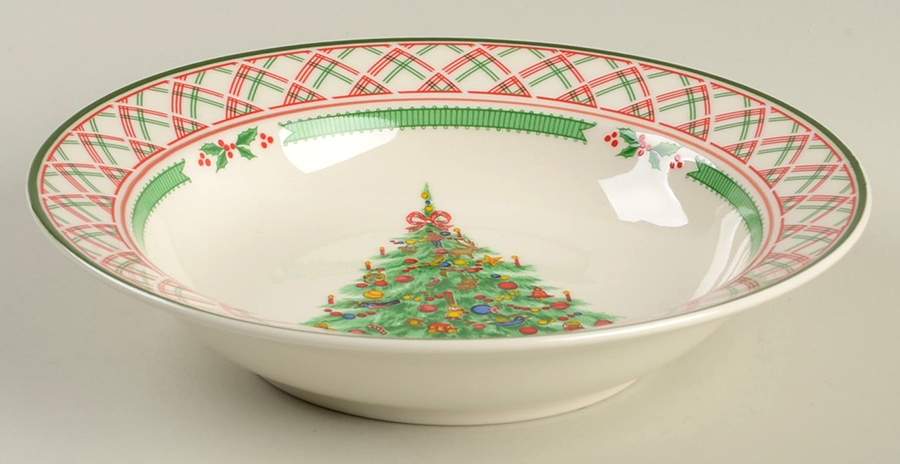 Holly Ribbon Rim Soup Bowl by International-1
