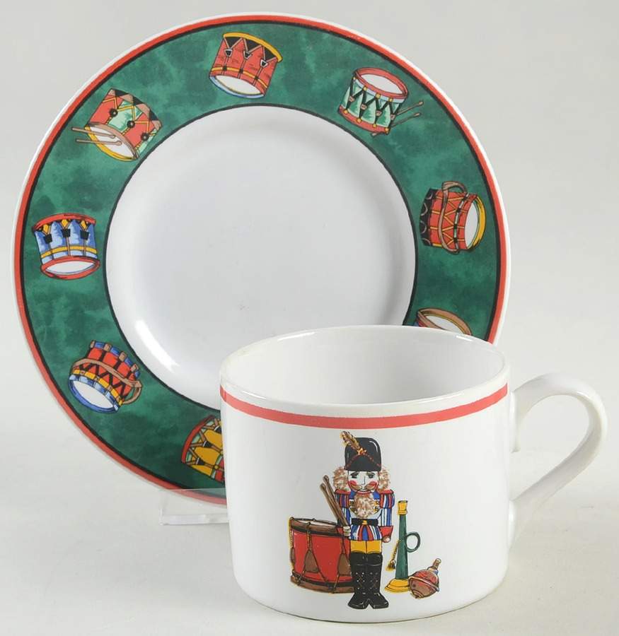 Holiday Spirit Flat Cup & Saucer Set by International-1