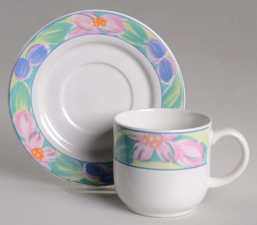 Impressions Flat Cup & Saucer Set by International-1