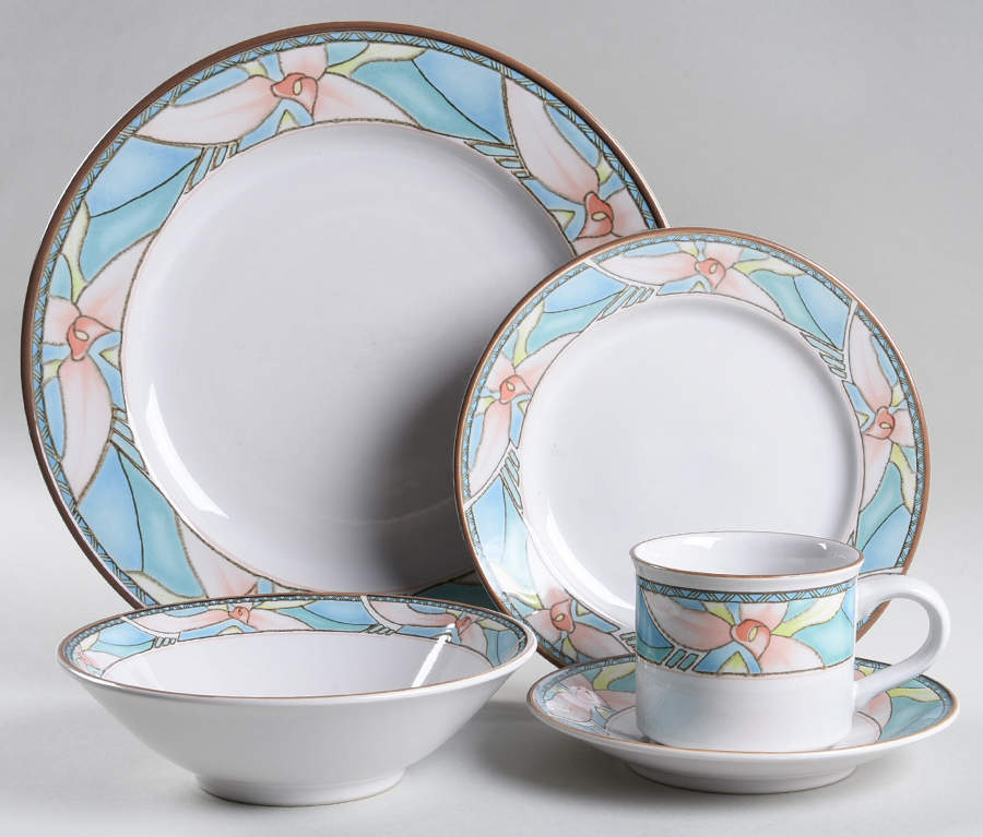 Island Orchid 5 Piece Place Setting by International-1