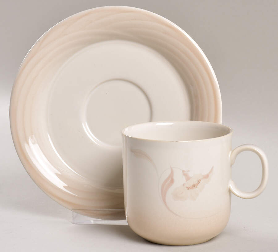 Ivory Lace Flat Cup & Saucer Set by International-1