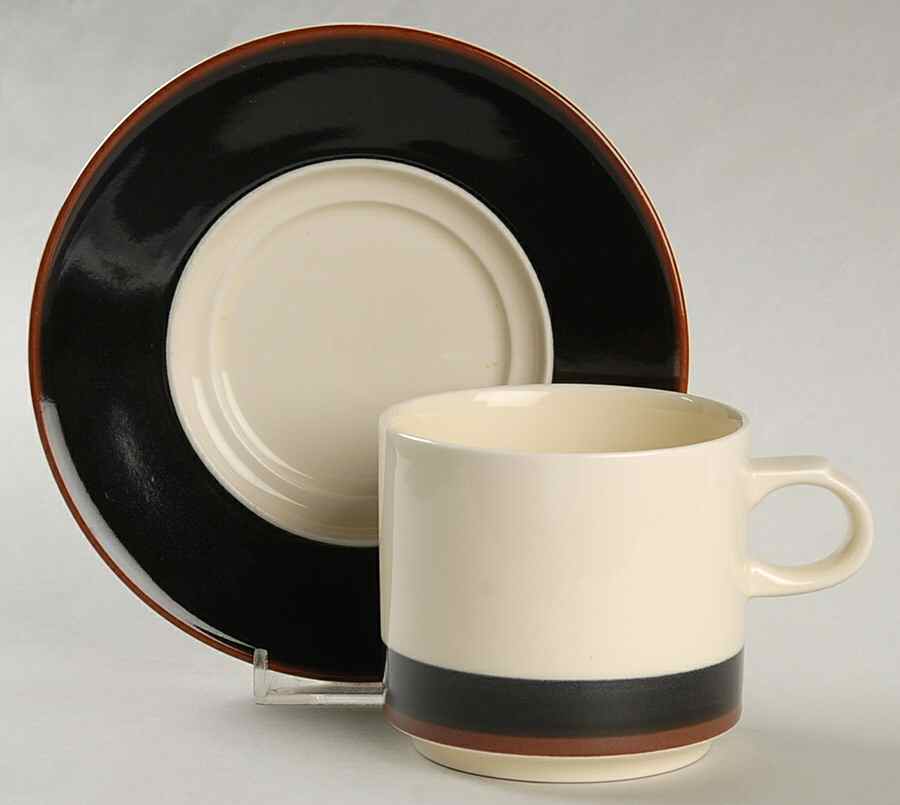 Jubilee (SY7766, Bands of Celebration) Flat Cup & Saucer Set by International-1