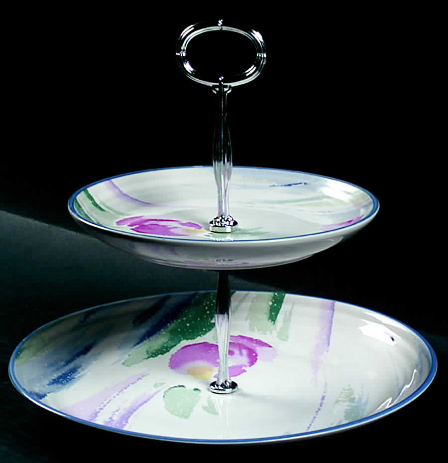 Light Wind 6 5/8"-10"  2 Tiered Serving Tray (Dp, Sp) HC by International-1