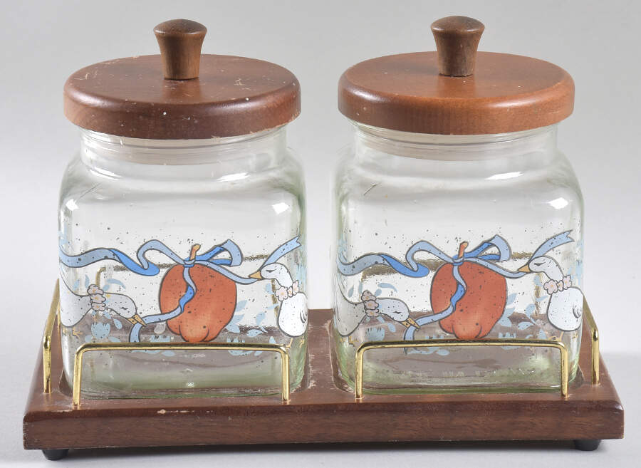 Marmalade (Set of 2) Storage Jars with Wood Stand by International-1