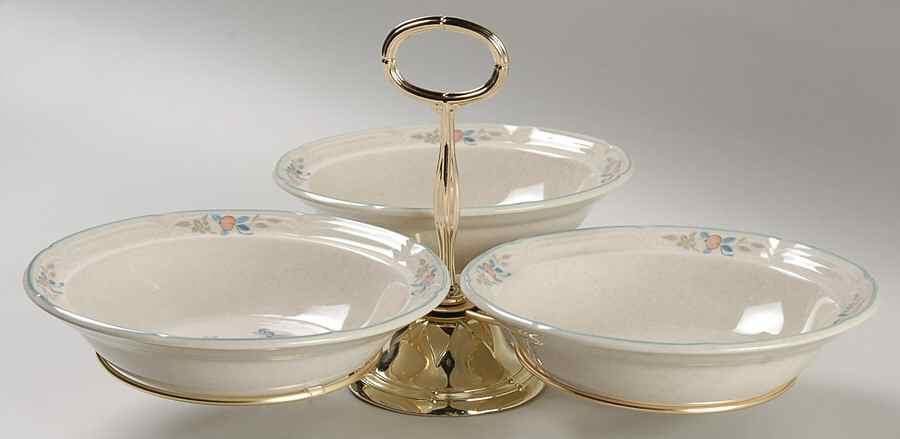 Marmalade 7" x 12" 3-Part Relish & Metal Stand (CERC) HC by International-1