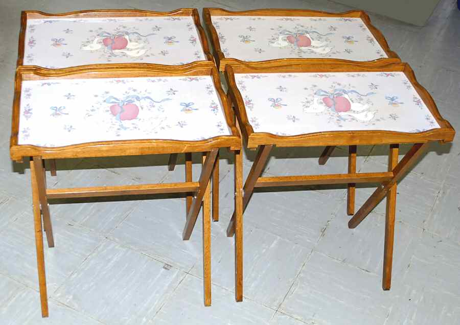 Marmalade Wood Folding Table Trays - Set of 4 by International-1