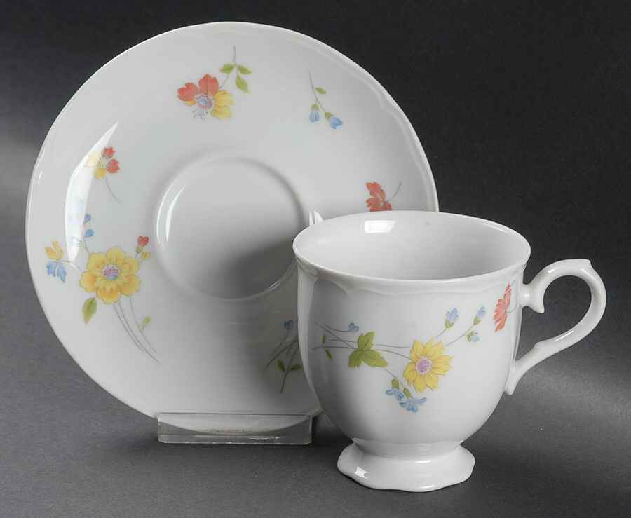 Meadowbrook Footed Cup & Saucer Set by International-1