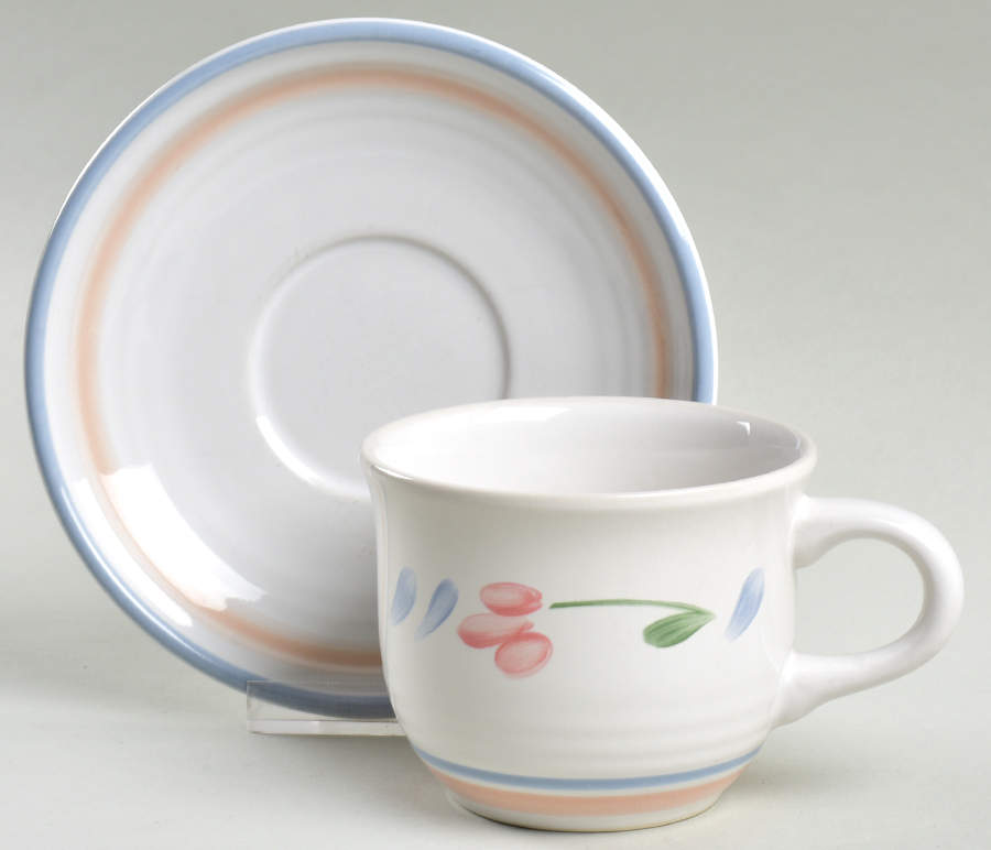 Messina Flat Cup & Saucer Set by International-1