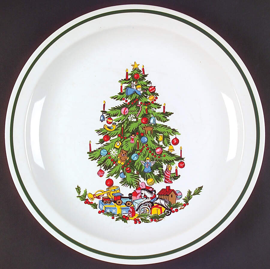 Noel (Band 1-4" From Edge) 12" Chop Plate (Round Platter) by International-1