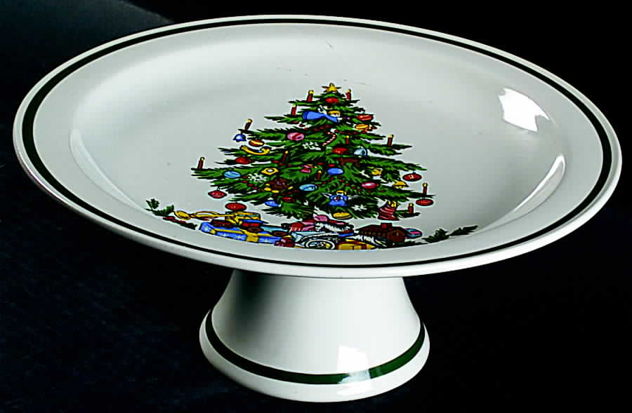 Noel (Band 1-4" From Edge) 10" Diameter Pedestal Cake Stand by International-1