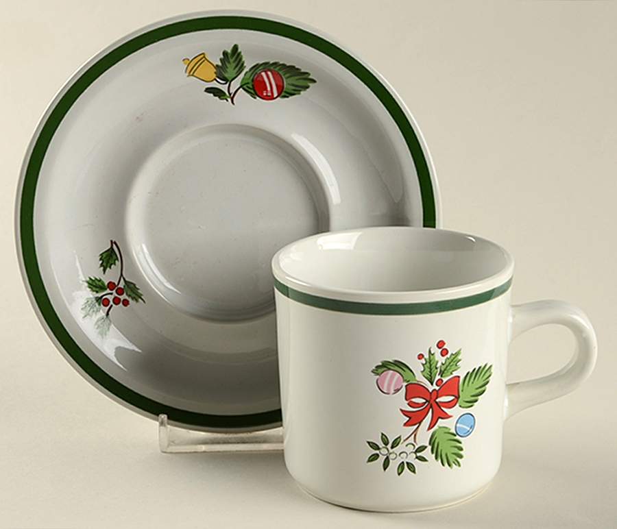 Noel (Band 1-8" From Edge) Flat Cup & Saucer Set by International-1