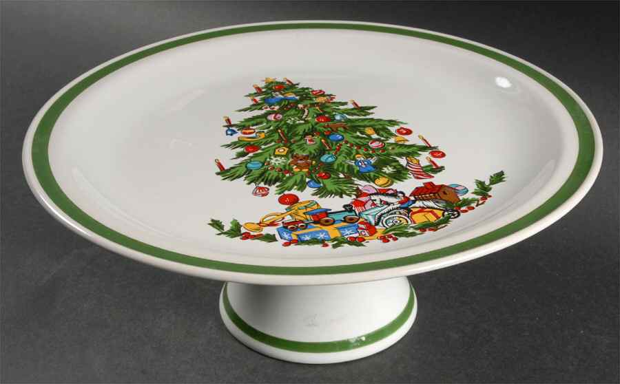 Noel (Band 1-8" From Edge) 10" Diameter Pedestal Cake Stand by International-1