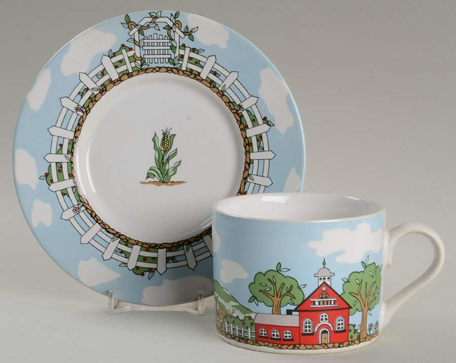 Old Salem Flat Cup & Saucer Set by International-1