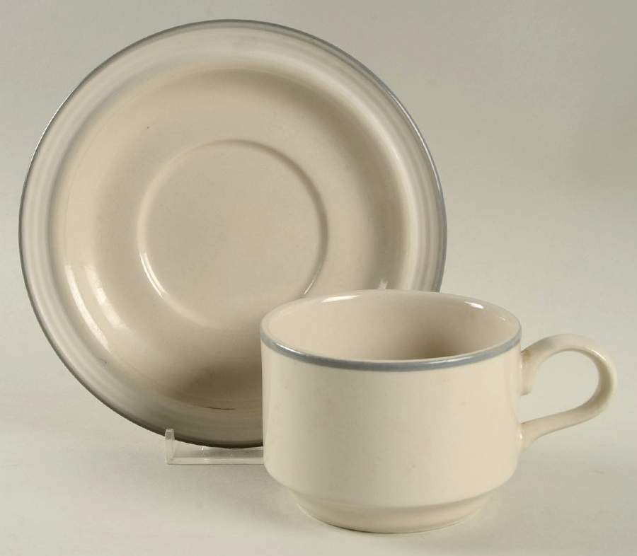 Oyster Flat Cup & Saucer Set by International-1