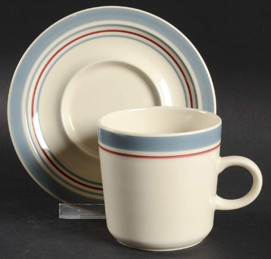 Parallel Flat Cup & Saucer Set by International-1