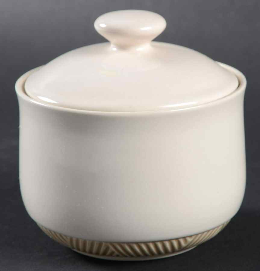 Passages Beige Sugar Bowl & Lid by International-1