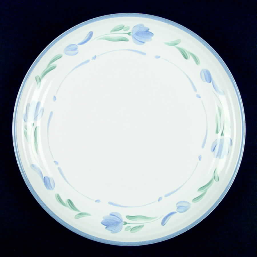 Petals Blue Dinner Plate by International-1