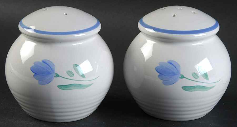 Petals Blue Salt & Pepper Set by International-1