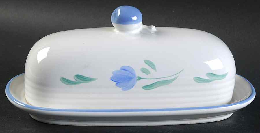Petals Blue 1/4 Lb Covered Butter by International-1