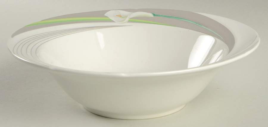 Pirouette Grey 8" Round Vegetable Bowl by International-1