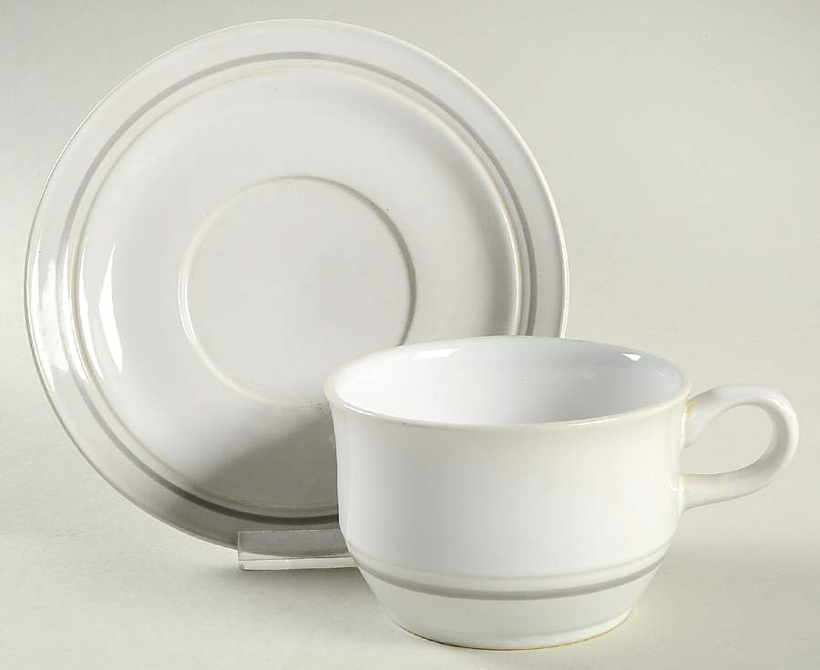 Red Glow Flat Cup & Saucer Set by International-1
