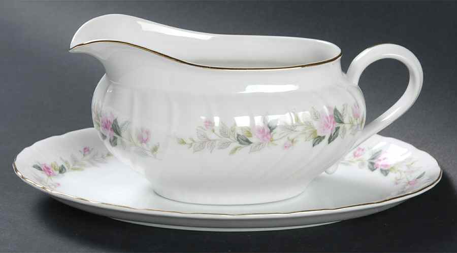 Regal Rose Gravy Boat & Underplate by International-1