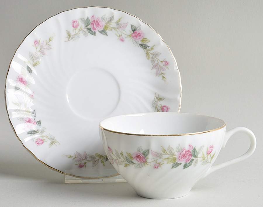 Regal Rose Flat Cup & Saucer Set by International-1
