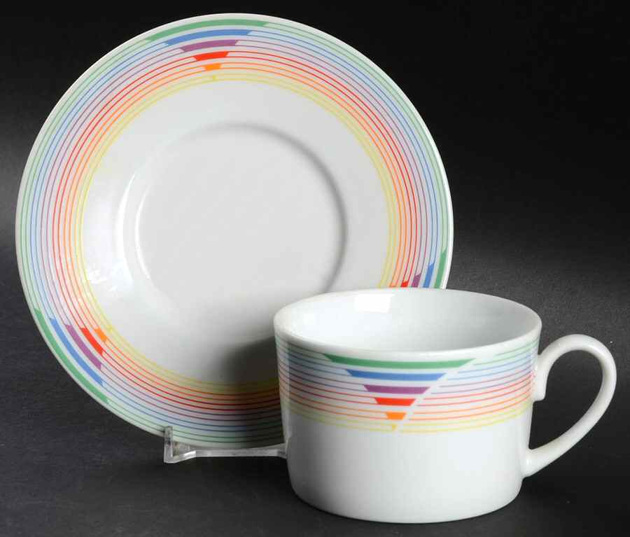 Rings Flat Cup & Saucer Set by International-1