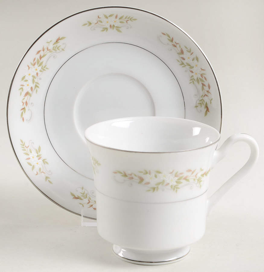 Springtime Footed Cup & Saucer Set by International-1