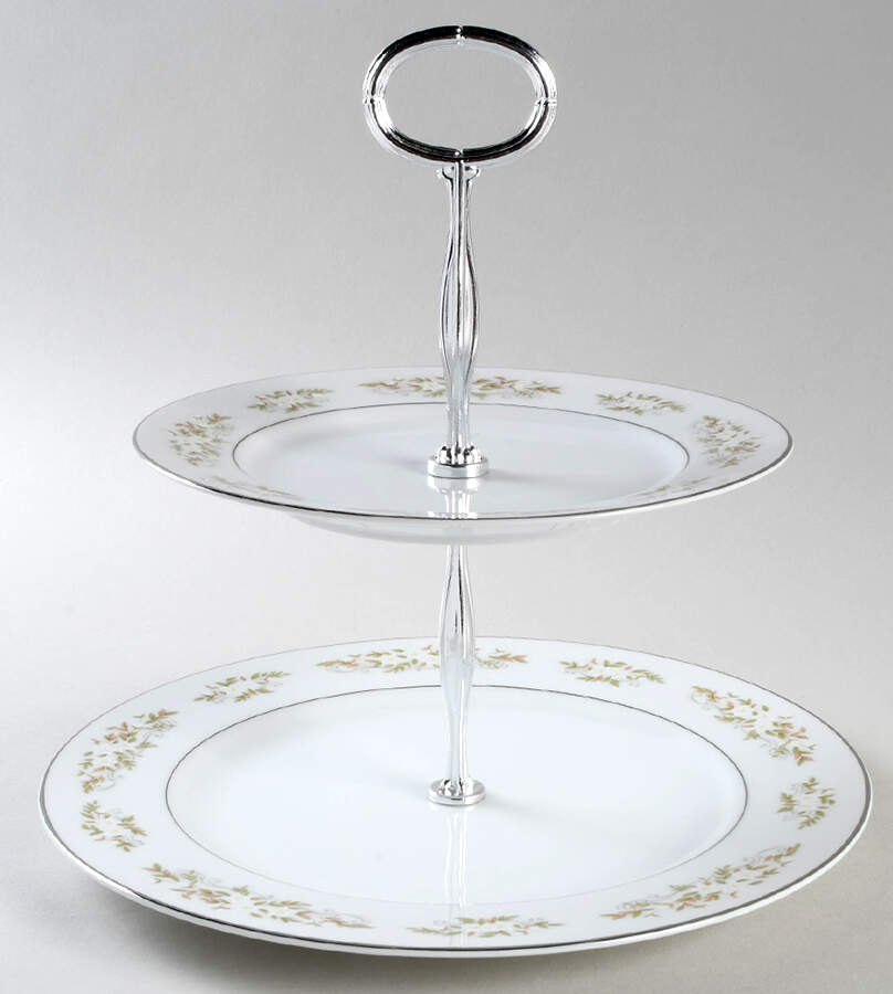 Springtime 6 5/8"-10"  2 Tiered Serving Tray (Dp, Sp) HC by International-1